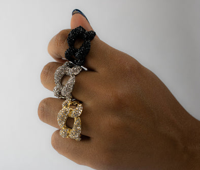 Link Pave Stretch Ring