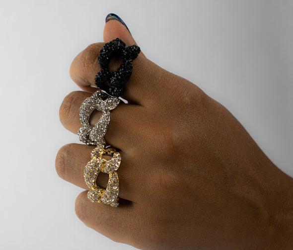 Link Pave Stretch Ring
